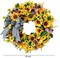 Sunflower Wreaths for Front Door,18 inch Yellow Spring and Summer Door Wreath with Bow, Handmade Silk Sunflower Decor for Home Party Festival Wedding Decor